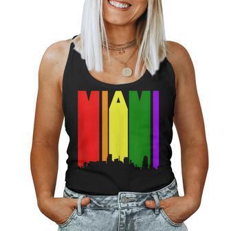 Miami Florida Lgbtq Gay Pride Rainbow Skyline Women Tank Top | Mazezy