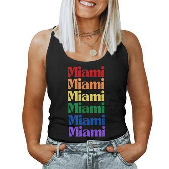 Miami Lgbtq Gay Pride Rainbow Lgbt Florida Vacation Women Tank Top | Mazezy