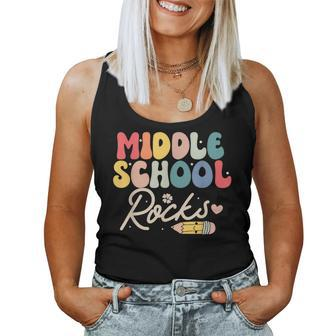 Middle School Rocks Students Teacher Back To School Women Tank Top - Seseable