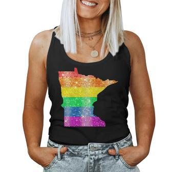 Minnesota Gay State Pride Rainbow Flag Map Gay Lesbian Lgbt Women Tank Top | Mazezy