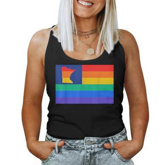 Minnesota - Map State Gay Pride Rainbow Flag Lgbt Women Tank Top | Mazezy