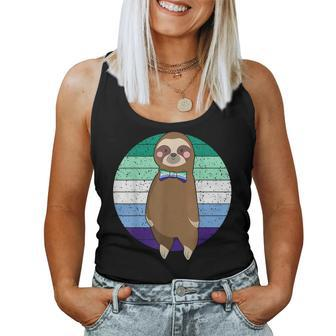 Mlm Pride Cute Sloth Animal Gay Male Lgbt Subtle Mlm Flag Women Tank Top | Mazezy