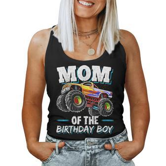 Mom Of The Birthday Boy Monster Truck Birthday Novelty Gift Women Tank Top Basic Casual Daily Weekend Graphic - Seseable