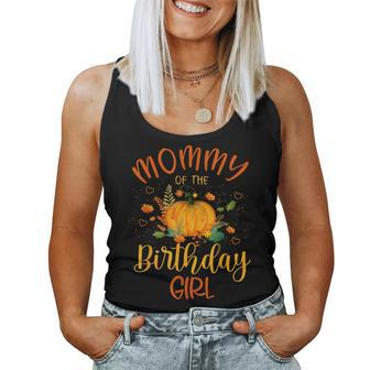Mommy Of The Birthday Girl Pumpkin Themed Mother Mom Women Tank Top - Seseable