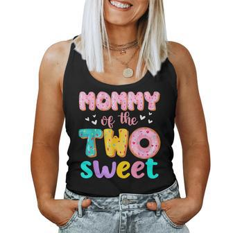 Mommy Of The Two Sweet Donut Birthday Family Theme Girl Women Tank Top Basic Casual Daily Weekend Graphic - Thegiftio UK