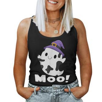 Moo Cow Ghost Halloween Women Girls Boys Halloween Women Tank Top | Mazezy