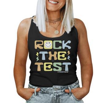 Motivational Testing Day Teacher Student Rock The Test Women Tank Top | Mazezy