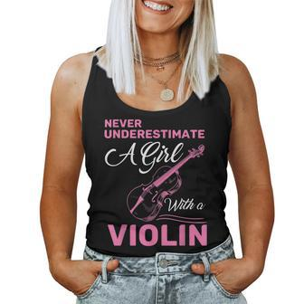 Music Girls Never Underestimate A Girl With A Violin Women Tank Top - Monsterry AU