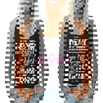 Musician Drummer Women Never Underestimate A Girl With Drums Women Tank Top Basic Casual Daily Weekend Graphic - Seseable
