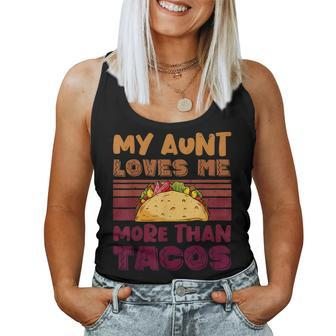 My Aunt Loves Me More Than Tacos For Mexican Girls Women Tank Top Basic Casual Daily Weekend Graphic - Thegiftio UK