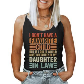 My Favorite Child - Most Definitely My Daughter-In-Law Funny Women Tank Top Basic Casual Daily Weekend Graphic - Seseable