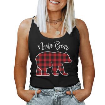 Nana Bear Pajama Red Buffalo Xmas Family Christmas Women Tank Top - Thegiftio UK