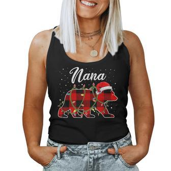 Nana Bear Red Buffalo Plaid Grandma Bear Pajama Women Tank Top - Thegiftio UK