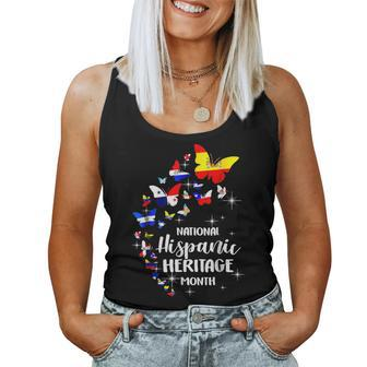 National Hispanic Heritage Month Butterfly Countries Flags Women Tank Top