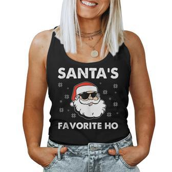 Naughty Christmas Xmas Adult Humor Santas Favorite Ho Humor Women Tank Top | Mazezy