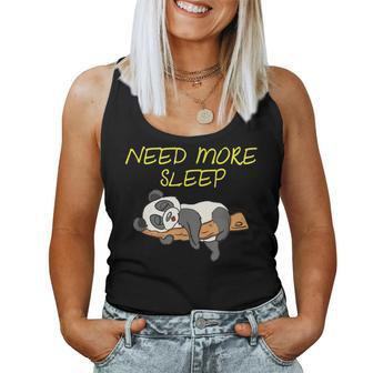 Need More Sleep Panda Bear Pajama Design For Bedtime Women Tank Top Basic Casual Daily Weekend Graphic - Thegiftio UK