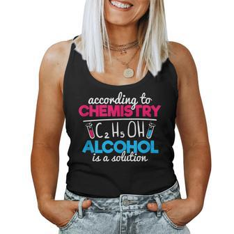 Nerdy Alcohol Is A Solution Periodic Chemistry Teacher Women Tank Top | Mazezy