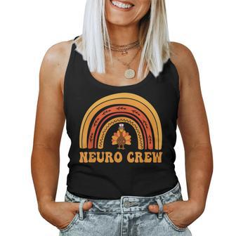 Neuro Crew Rainbow Turkey Nurse Thanksgiving Nursing Women Tank Top - Seseable