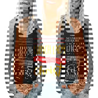 Never Underestimate A Lunch Lady Does Things Through Christ Women Tank Top Basic Casual Daily Weekend Graphic - Seseable