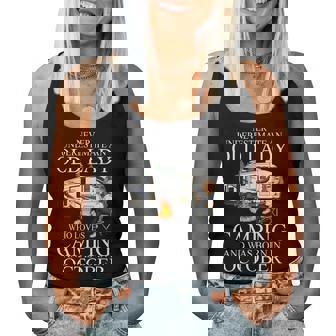 Never Underestimate An Old Lady Who Loves Camping October Women Tank Top Basic Casual Daily Weekend Graphic - Seseable