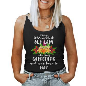 Never Underestimate An Old Lady Who Loves Gardening May Women Tank Top Basic Casual Daily Weekend Graphic - Seseable