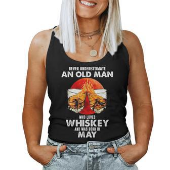 Never Underestimate An Old Man Who Loves Whiskey Women Tank Top Basic Casual Daily Weekend Graphic - Seseable