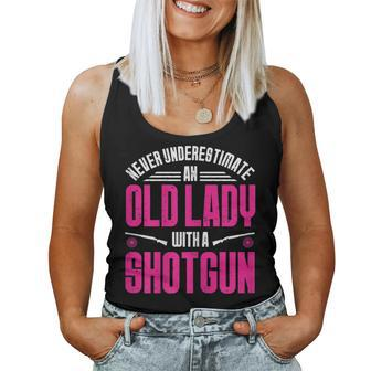 Never Underestimate Clay Pigeon Skeet Shooting Trap Shooting Gift For Womens Women Tank Top Basic Casual Daily Weekend Graphic - Seseable