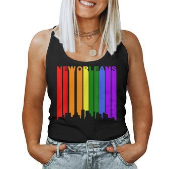 New Orleans Louisiana Lgbtq Gay Pride Rainbow Skyline Women Tank Top | Mazezy