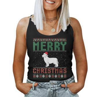 Newfoundland Dog Ugly Christmas Sweater Family Matching Women Tank Top - Monsterry AU
