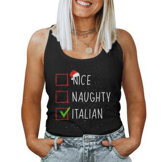 Nice Naughty Italian Cute Christmas Pajama Women Tank Top | Mazezy