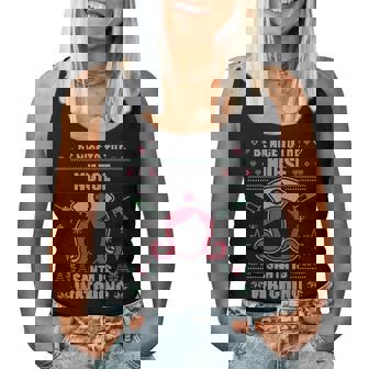 Be Nice To The Nurse Ugly Christmas Sweater Rn Nursing X-Mas Women Tank Top - Thegiftio