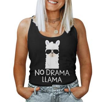 No Drama Llama Alpaca With Sunglasses Llama Lovers Women Tank Top | Mazezy