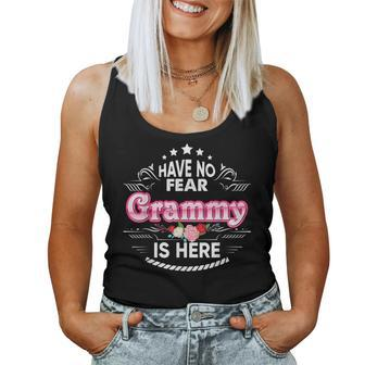 Have No Fear Grammy Is Here Floral Mother Day Mommy Mom Women Tank Top | Mazezy