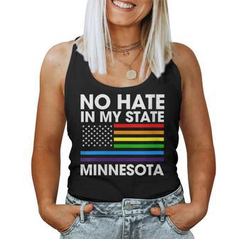 No Hate In My State Lgbt Minnesota Pride Mn Gay Lesbian Women Tank Top | Mazezy