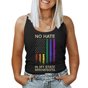 No Hate In My State Pride Month Minnesota Lgbt Community Mn Women Tank Top | Mazezy