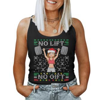 No Lift No Ugly Christmas Sweater Gym Miss Santa Claus Women Tank Top | Mazezy