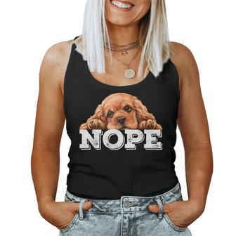 Nope Lazy Dog Lover American Cocker Spaniel Mom Women Tank Top | Mazezy CA