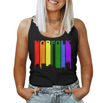 Norfolk Virginia Lgbtq Gay Pride Rainbow Skyline Women Tank Top | Mazezy