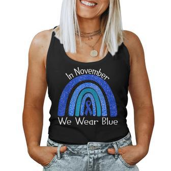 In November We Wear Blue Rainbow Diabetes Awareness Women Tank Top | Mazezy