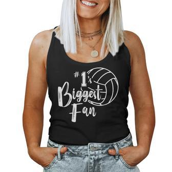Number One 1 Biggest Fan Volleyball Mom Volleyball Dad Women Tank Top | Mazezy