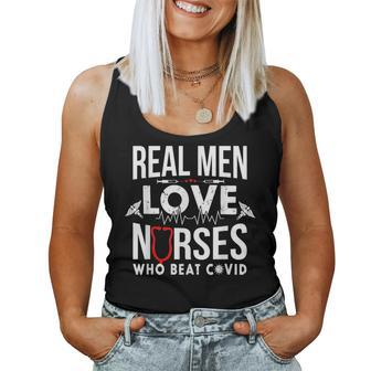 Nurse Husband T Real Men Love Nurses Women Tank Top Basic Casual Daily Weekend Graphic - Seseable