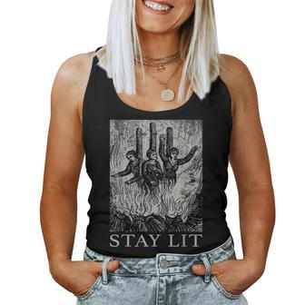 Occult Stay Lit Satan Devil Hell Unholy Antichrist Witch Women Tank Top - Seseable
