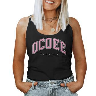 Ocoee Florida Fl Varsity Style Pink Text Women Tank Top | Mazezy