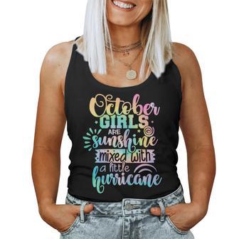 October Girls Birthday Tie Die Women Tank Top - Seseable