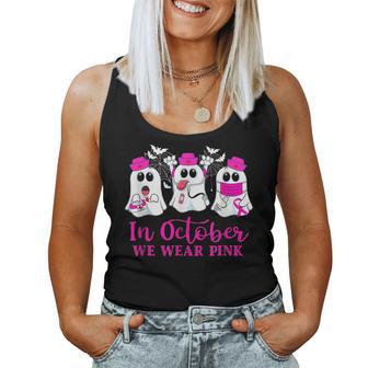 In October We Wear Pink Boos Nurse Breast Cancer Awareness Women Tank Top - Seseable