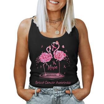 In October We Wear Pink Ribbon Cute Flamingo Breast Cancer Women Tank Top | Mazezy