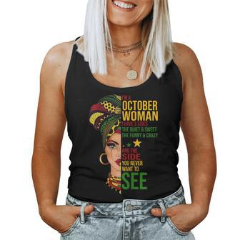 October Woman I Have 3 Sides Black Birthday Women Tank Top - Seseable