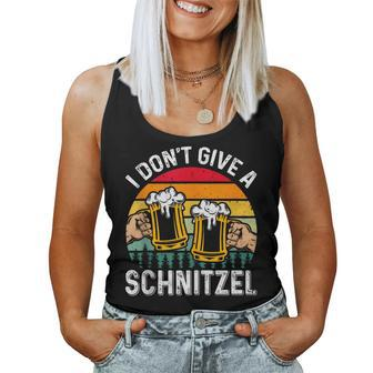 Oktoberfest I Don't Give A Schnitzel Beer Fan German Food Women Tank Top | Mazezy