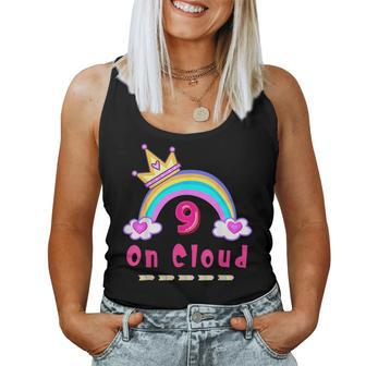 On Cloud Nine Happy Birthday Daughter Girl Rainbow Pink Women Tank Top Weekend Graphic - Monsterry
