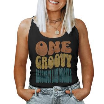 One Groovy Assembly Line Worker Front Line Worker Women Tank Top | Mazezy